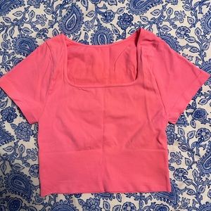 Pink and Light blue short sleeve seamless tops